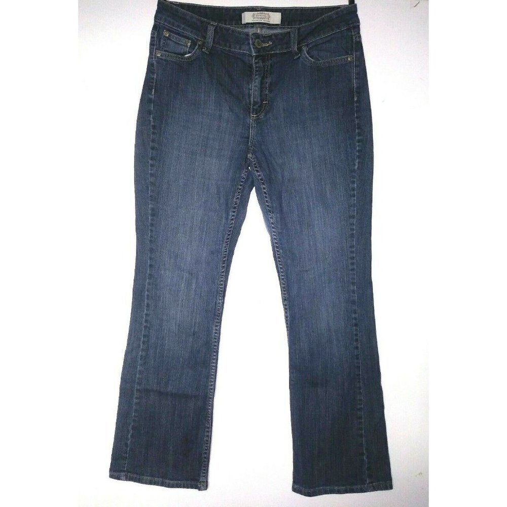 Merona jeans Low Rise Bootcut Jeans Sz 12 Blue Denim Stretch Dark Wash 34x31